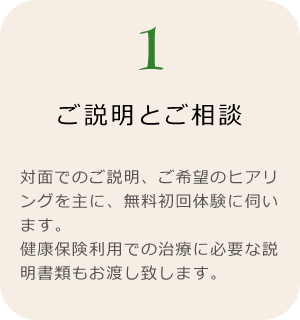 まずは、対面でのご説明とご相談